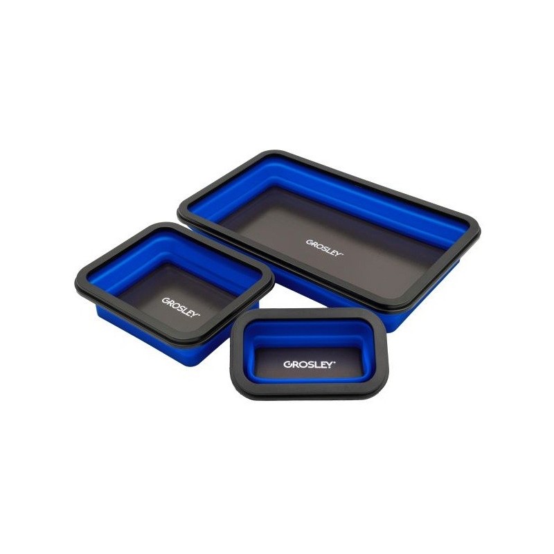 Miseczki magnetyczne silikonowe składane 3 szt. tacki warsztatowe z magnesem Grosley