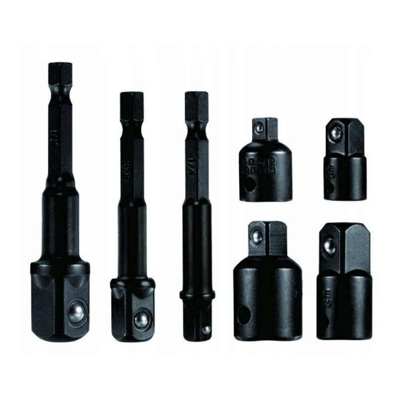 Zestaw adapterów adaptery na wkrętarkę redukcje 7 szt | Stal Cr-V Magnus
