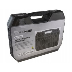 Zestaw nasadek udarowych 1/2 " 40 szt. krótkie i długie Cr-Mo Magnus