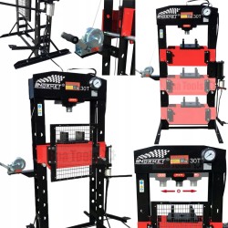 Prasa warsztatowa 30T Hydrauliczno pneumatyczna Napęd 3w1 Spawana Normet