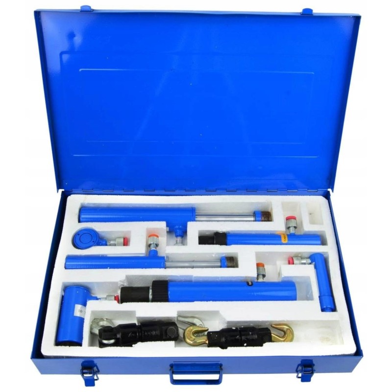 Hydrauliczny zestaw blacharski 10T Rozpieraki Siłowniki i ściągacze 7 el. Geko