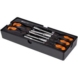 Zestaw kluczy nasadowych z rączką Cr-V do wózka 385x150 mm