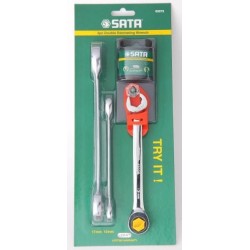 Zestaw 3 kluczy klucze płasko-oczkowe z podwójną grzechotką sata