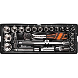 Wkład wkładka do szafki klucze nasadowe 1/2" grzechotka kpl. 25 el. Richmann