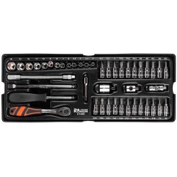 Wkład wkładka do szafki klucze nasadowe 1/4 " bity S2 kpl. 44 el. Richmann