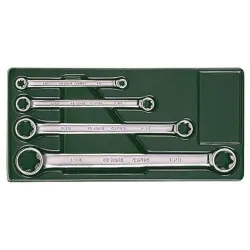 Zestaw 4 kluczy klucze oczkowe e- torx dwustronne sata