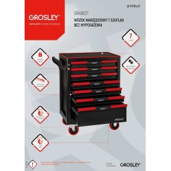 Wózek narzędziowy szafka warsztatowa 7 szuflad PUSTY GROSLEY