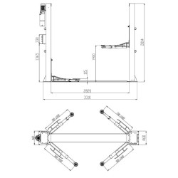 Podnośnik Dwukolumnowy 4t QJY4.0-D6A Automatyczny 230V  Elektrohydrauliczny Castex