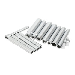 Zestaw Nasadek Nasadki 12 kątne ekstra długie 3/8 " 14 el 8-19mm 120mm Neilsen