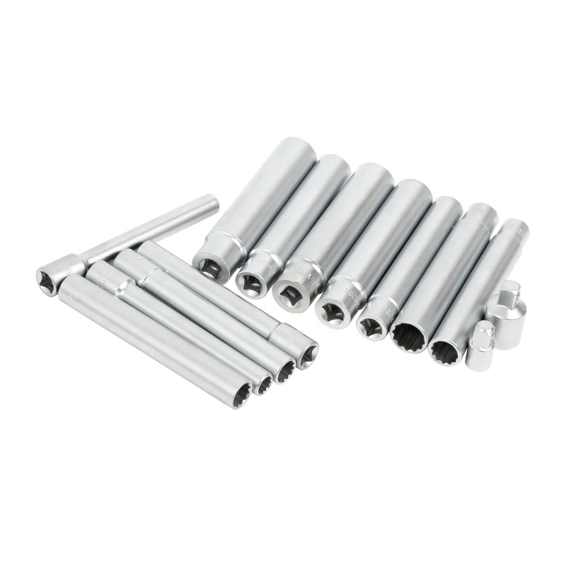 Zestaw Nasadek Nasadki 12 kątne ekstra długie 3/8 " 14 el 8-19mm 120mm Neilsen