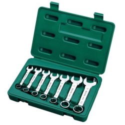 Zestaw kluczy klucze płasko-oczkowe krótkie 10-19mm sata