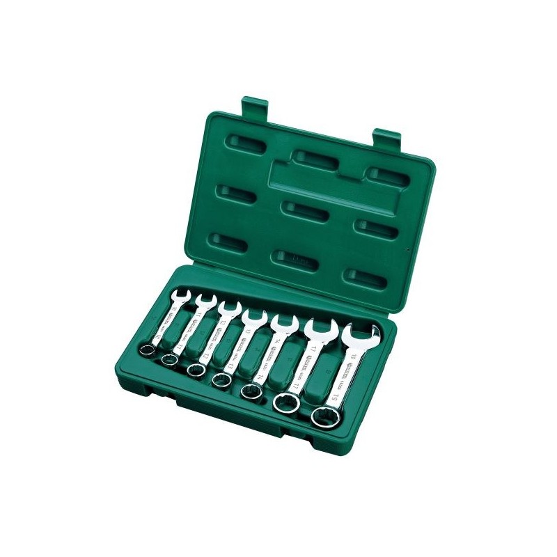 Zestaw kluczy klucze płasko-oczkowe krótkie 10-19mm sata