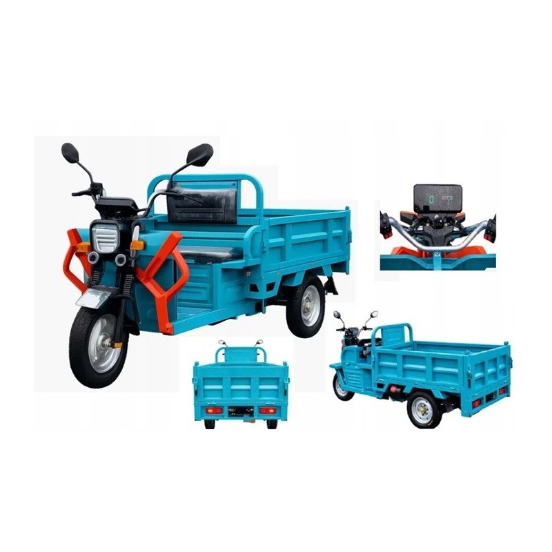 Elektryczny pojazd trójkołowy tuk tuk z hydrauliczną wywrotką E-TUK Cargo 1500W V2