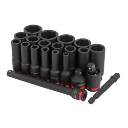 Nasadki klucze udarowe długie 3/8" Cr-Mo 21 el. 6-25mm CT7109
