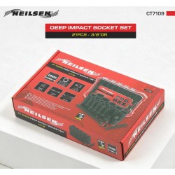 Nasadki klucze udarowe długie 3/8" Cr-Mo 21 el. 6-25mm CT7109