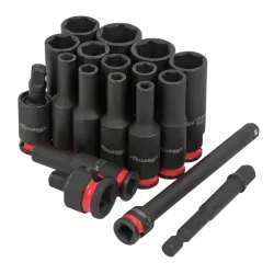 Set of 1/4" 18 CZ impact sockets.