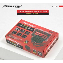 Nasadki klucze udarowe długie 1/4" Cr-Mo 18 el. 4-15mm CT7107