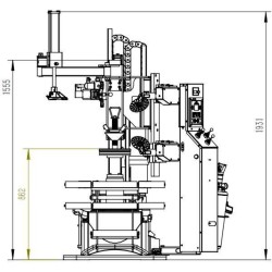 Montażownica do kół bezstołowa automatyczna z podnośnikiem Run-Flat 10"-28" Profimont 5600-CL