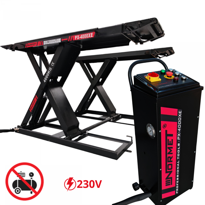 Podnośnik nożycowy mobilny 4T 1200 mm ELEKTRYCZNE ZAPADKI 230V Normet