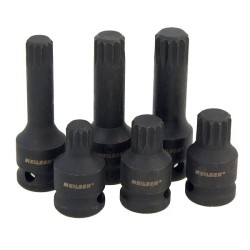Klucze spline wielowypust M14 M16 M18 nasadki trzpieniowe 1/2 " Cr-Mo 6 el. Neilsen