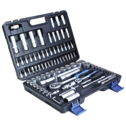 Walizka narzędziowa klucze nasadowe zestaw 1/2”+ 1/4” 94 el.