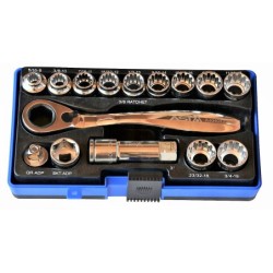 Zestaw nasadek przelotowych 8-19 mm 12 kąt asta