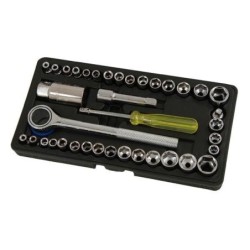 Walizka narzędziowa klucze nasadowe 1/4 3/8 calowe metryczne