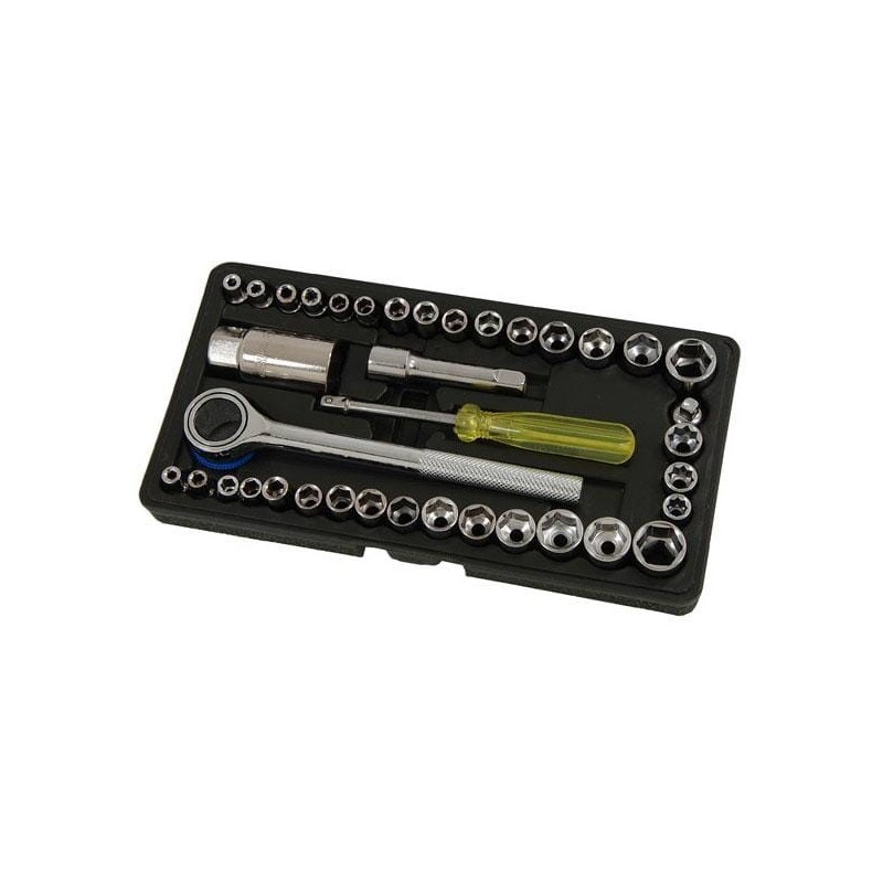 Walizka narzędziowa klucze nasadowe 1 4 3 8 calowe metryczne