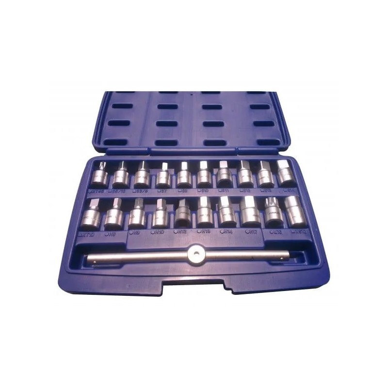 Klucze nasadowe do korków oleju zestaw kluczy 21 el.
