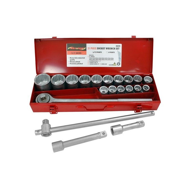 Walizka narzędziowa klucze nasadowe 3 4 nasadki 19-50 mm