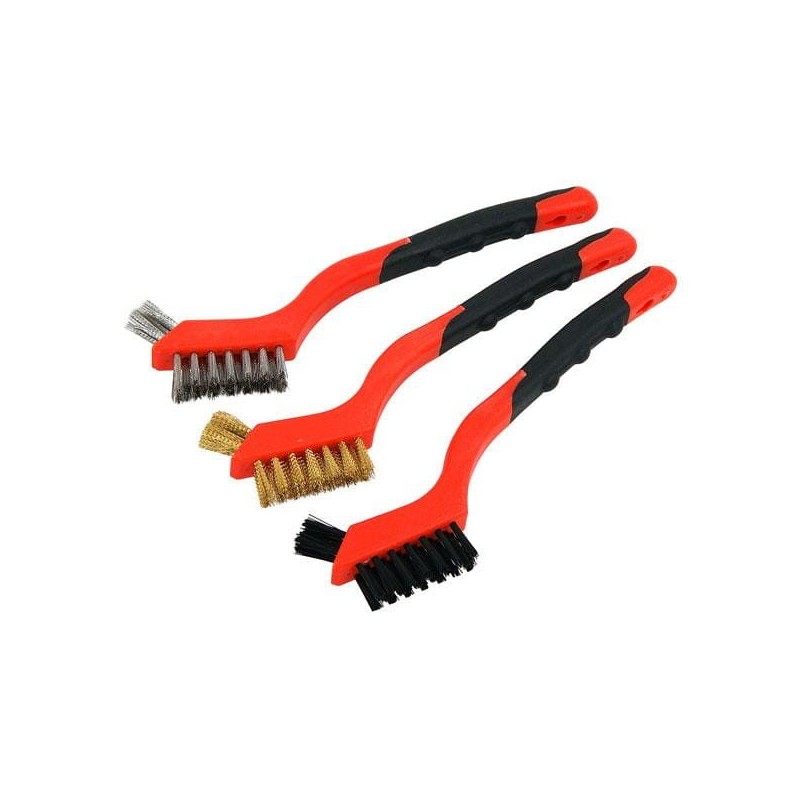 Zestaw szczotek drucianych nylon mosiądz stal 3szt.