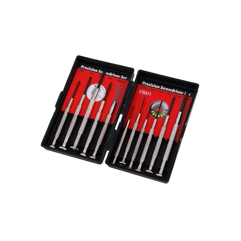 Zestaw wkrętaków precyzyjnych płaskie krzyżak
