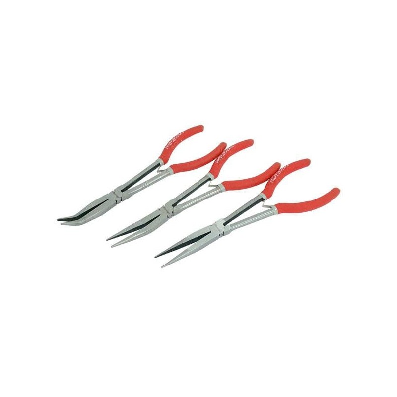 Szczypce wydłużone proste długie 45st 90st zestaw