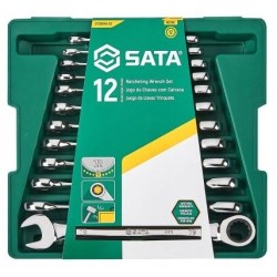 Klucze płasko oczkowe z grzechotką 8-19mm sata