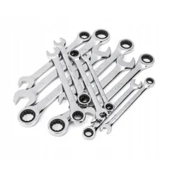 Klucze płasko oczkowe z grzechotką 8-19mm sata
