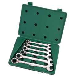 Zestaw kluczy klucze płasko-oczkowe z grzechotką 10-19mm sata