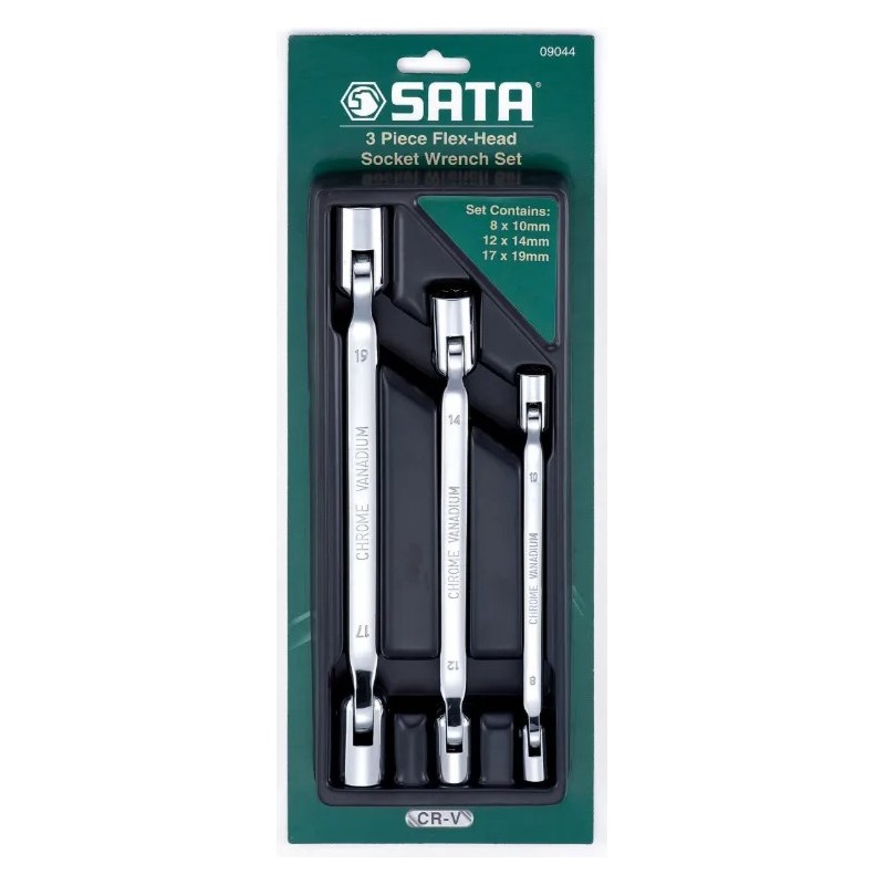 Klucze nasadowe przegubowe 8-19mm 3el. sata