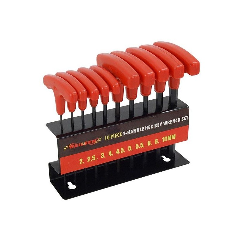 Zestaw klucze imbusowe typu t imbus 2-10mm 10 szt