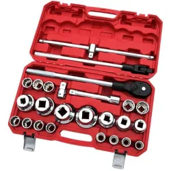 Zestaw kluczy nasadowych 3/4" 1" 21-65 mm 12 kąt w walizce