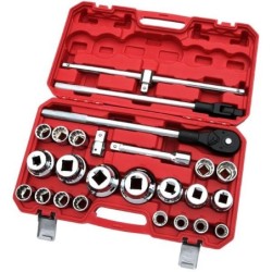 Set of socket spanners 3/4" 1" 21-65 mm 12 angle in case