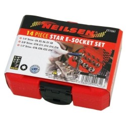 Zestaw nasadek torx wewnetrzny e4 e24 14szt torxy