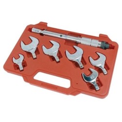 Set of head spanners with torque / torque spanner