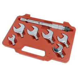 Set of head spanners with torque / torque spanner