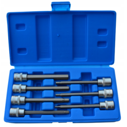 Set of 7 hex sockets 3/8 h3-h10 long 110mm