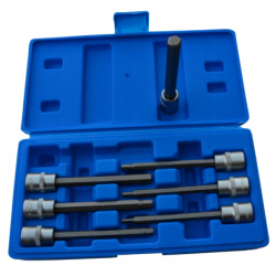 Zestaw 7 imbus nasadki hex 3/8 h3-h10 długie 110mm