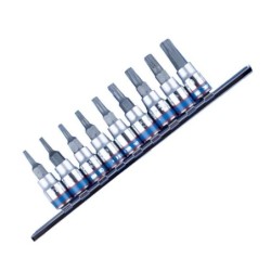 Zestaw nasadek 1/4" torx z otworem 9 szt. t8 - t40 blister