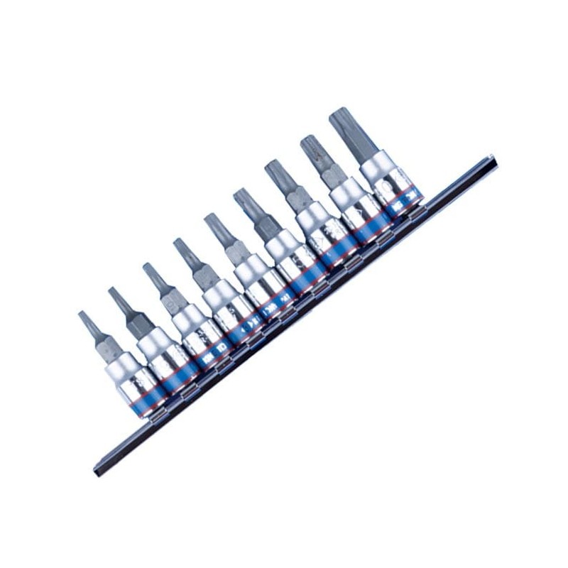 Zestaw nasadek 1 4 torx z otworem 9 szt. t8 - t40 blister