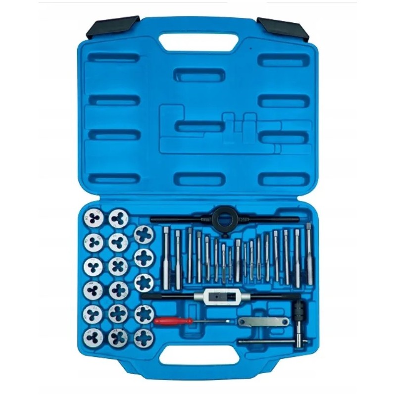 Zestaw metrycznych narzynek i gwintowników 39 części king tony