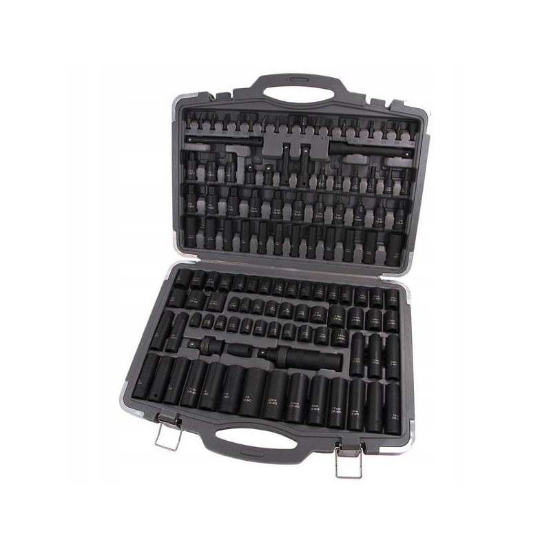 Profesjonalny zestaw nasadek udarowych metryczne calowe 1 2 3 8 119el walizka narzędziowa