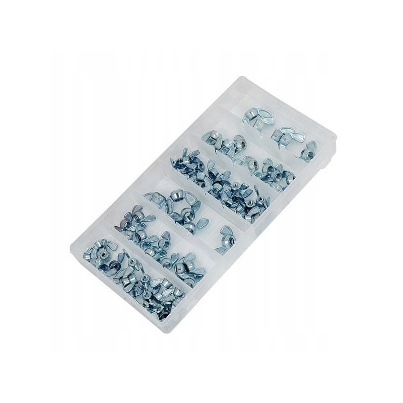 Nakrętki motylkowe metryczne 70szt m5-m8 motylki